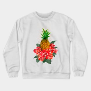 Red Roses and Pineapple Crewneck Sweatshirt